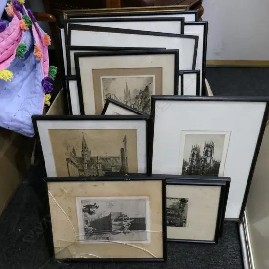 BOX LOT VINTAGE PRINTS / ETCHINGS 