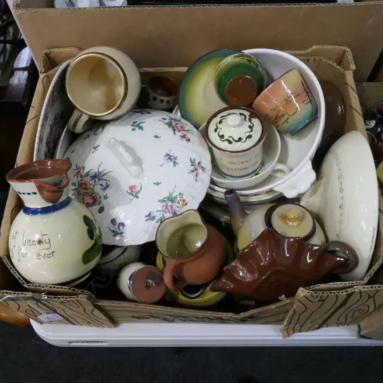 BOX LOT ASST. TORQUAY WARE, ETC