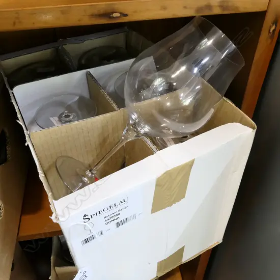 BOX LOT 6 SPIEGELAU 'ROTWEIN BALLON' WINE GLASSES H. 230MM