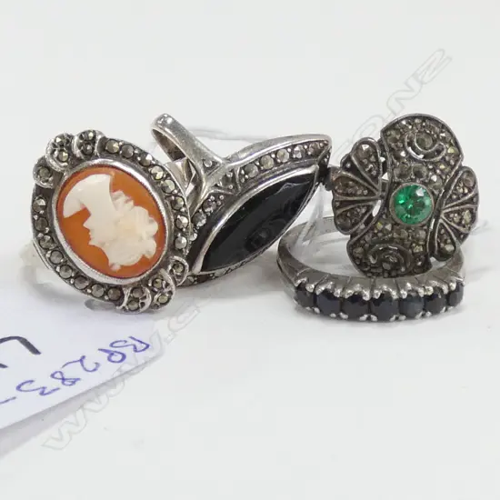 FOUR STYLISH STERLING SILVER RINGS