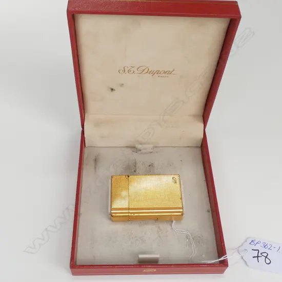 VINTAGE DUPONT GOLD PLATED LIGHTER IN ORIGINAL CASE