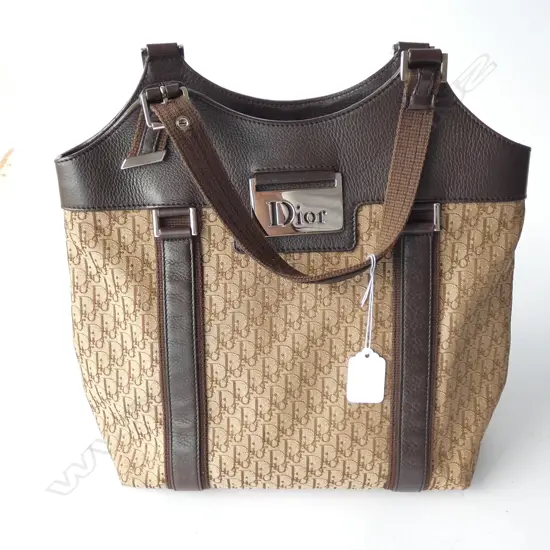 DIOR LEATHER & LOGO MATERIAL HANDBAG