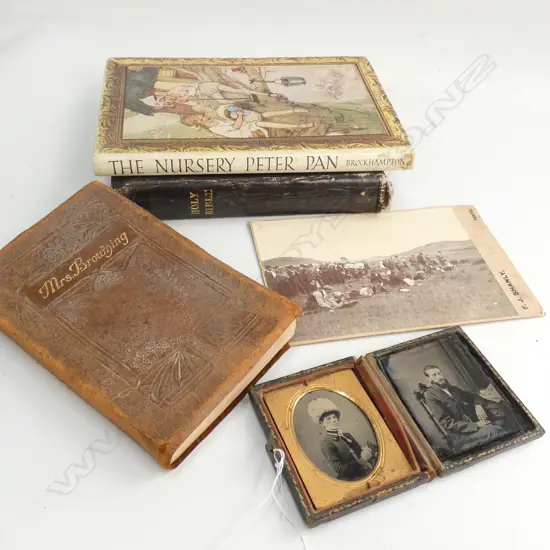 3 ANTIQUE BOOKS, PHOTO AND DAGUERREOTYPE