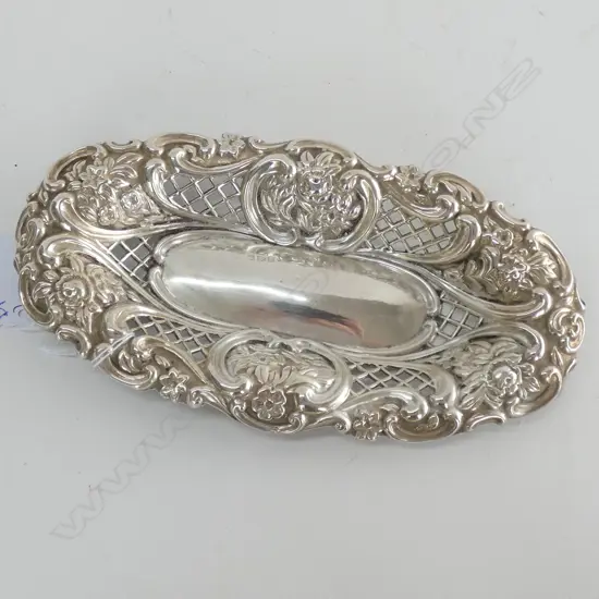 STG SILVER PIERCED DISH, CHESTER 1895 94 GRAMS