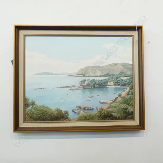 JOHN P. GULLY (act. 1980-82 N.Z.A.F.A) OIL ON BOARD, SIGNED & DATED 1975 'PARKINSON'S ROCK, EAST COAST NORTH ISLAND'