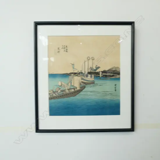 HIROSHIGE WOODBLOCK PRINT, SIGNED H.360mm