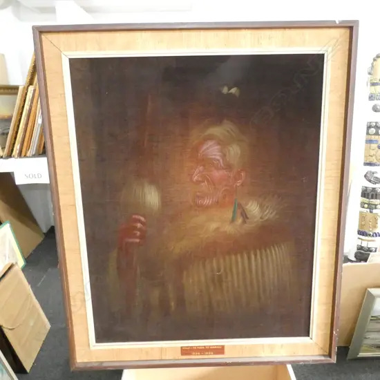 RAY DAWSON PAINTING ON VELVET MAORI CHIEF