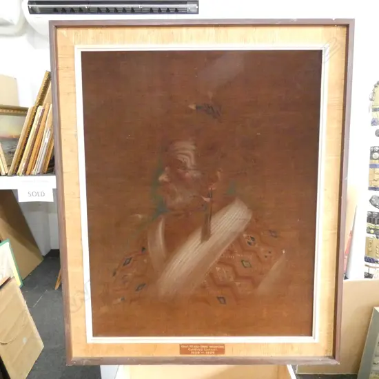 RAY DAWSON PAINTING ON VELVET MAORI CHIEF