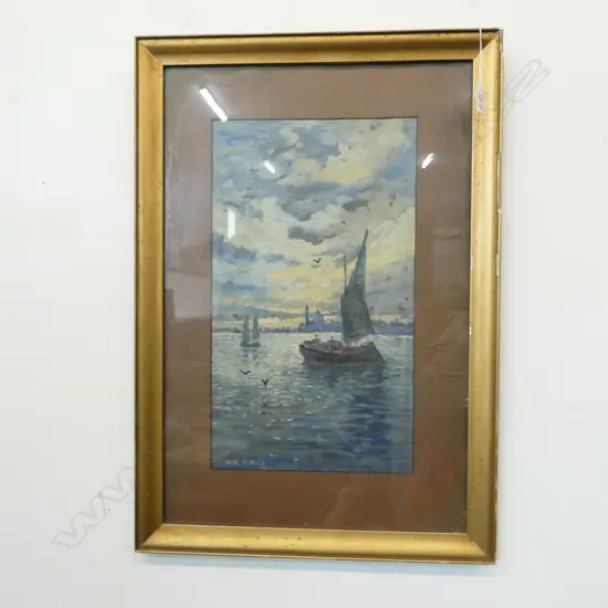 BLYTHE FLETCHER GOUACHE SHIPS C1900 465 X 670 MM 