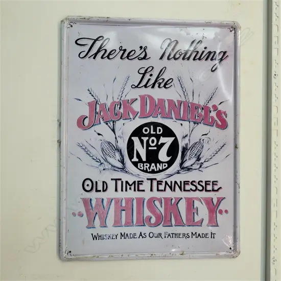 2007 JACK DANIELS WHISKEY TIN SIGN H 260 MM