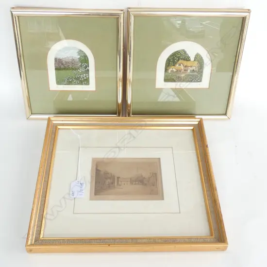 2 PRINTS BY STEPHEN WHITTLE AND SIGNED 19thC ETCHING 305 X 270MM 