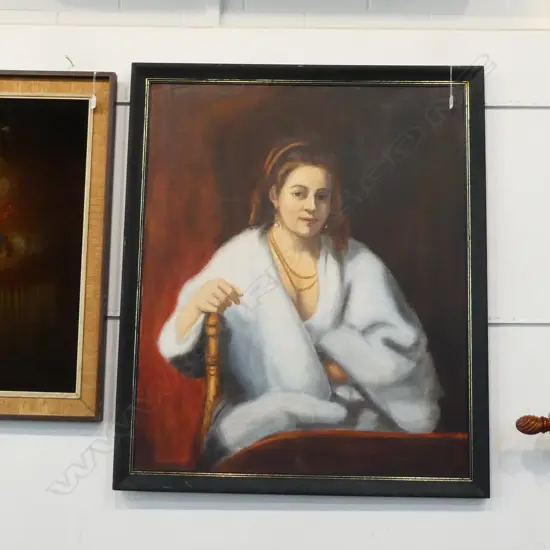 LARGE OIL PAINTING OF A WOMAN