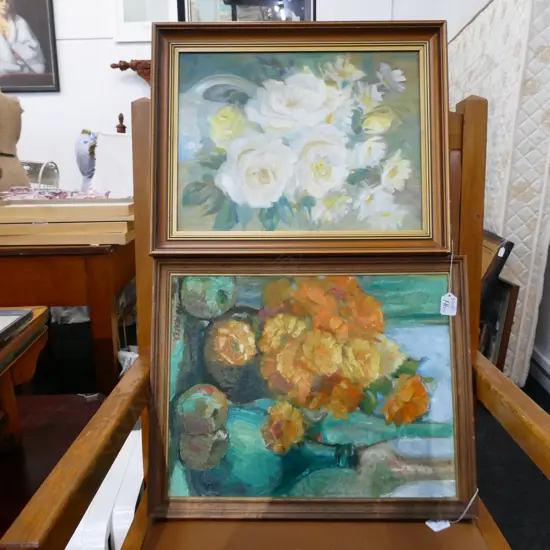 NAN MERCER 2 STILL LIFE OILS H 510 MM