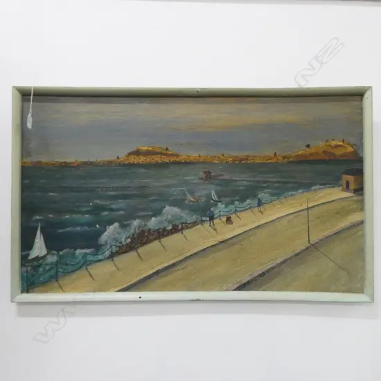 ARTIST UNKNOWN COASTAL SCENE, AUCKLAND ACRYLIC ON BOARD 940 X 555MM