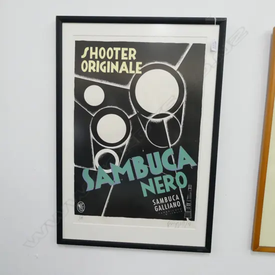DICK FRIZZELL SIGNED SAMBUCA PRINT 5/50 790 X 550MM