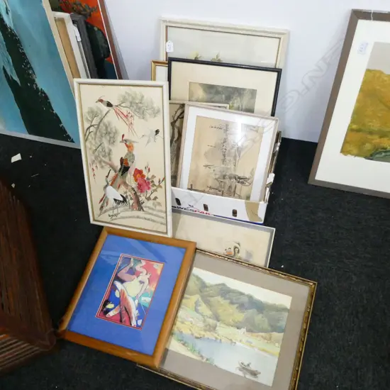 9 ARTWORKS; ORIENTAL EMBROIDERY, W/CS ETC