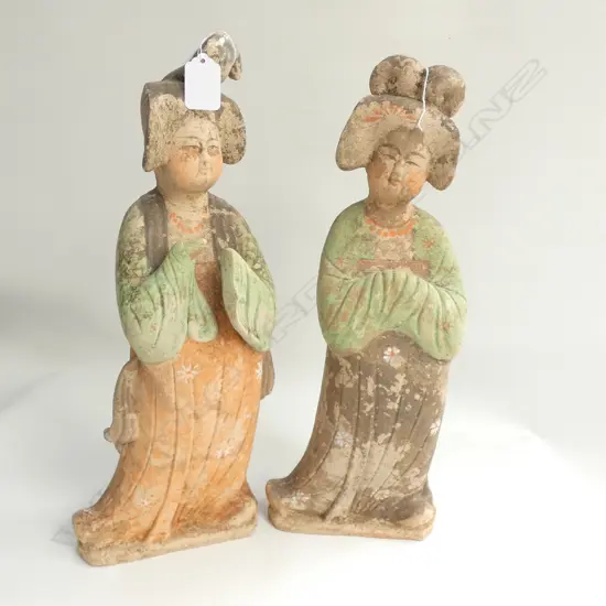 PR TERRACOTTA CHINESE FEMALE FIGURES H. 400MM
