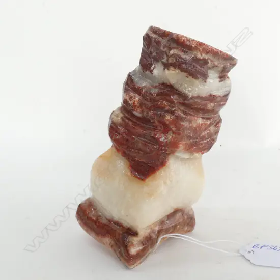 CARVED ALABASTER ORIENTAL SEAL ?/ORNAMENT? H.135mm