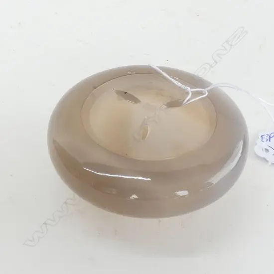 ORIENTAL GREY AGATE SMALL INCENSE BURNER. Dia.75mm