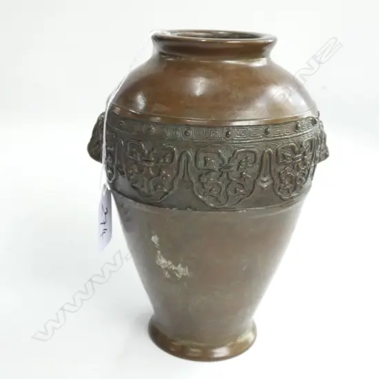 CHINESE BRONZE SHANG DYNASTY STYLE VASE H 190 MM STYLE 