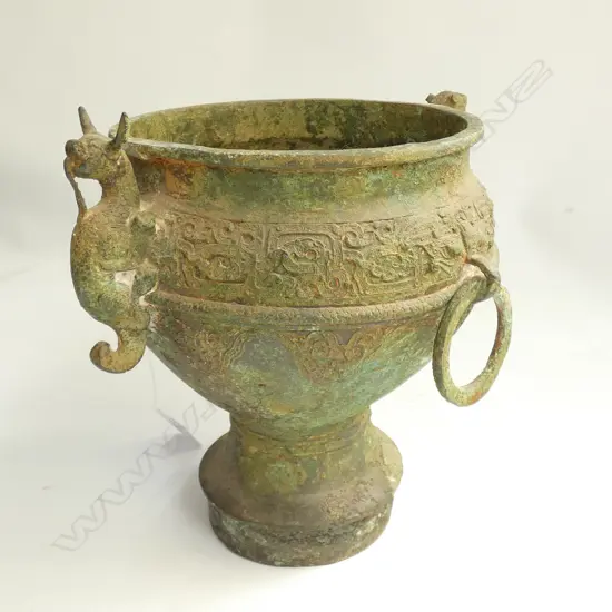 ARCHAIC STYLE CHINESE INCENSE CENSER H. 200MM