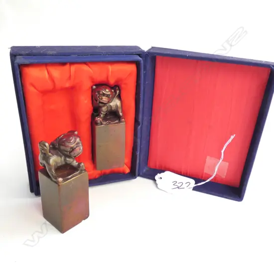 PAIR CHINESE CASED CHOPS, H.75mm, BLANK