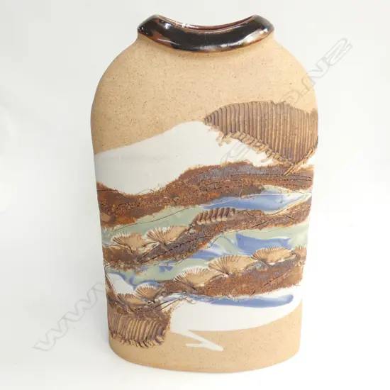 ROYCE MCGLASHEN STUDIO POTTERY VASE SIGNED H.305mm