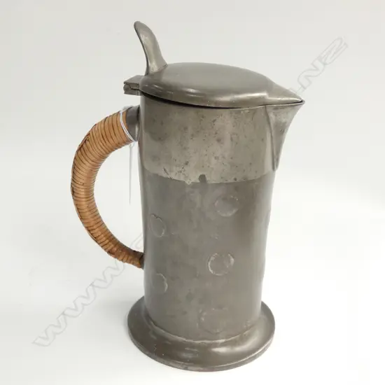 ART NOUVEAU ARCHIBALD KNOX PEWTER JUG LIDDED..