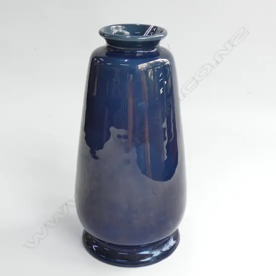 A BLUE AWAJI JAPANESE VASE c1950? H 180MM