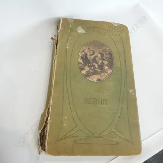 c1900 POSTCARD ALBUM WITH CARDS....