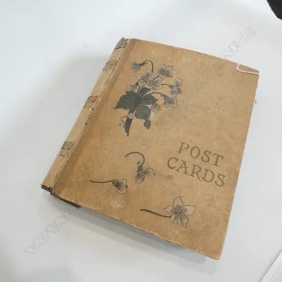 c1900 POSTCARD ALBUM WITH CARDS....