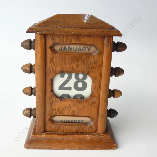 1920'S OAK DESK CALENDER