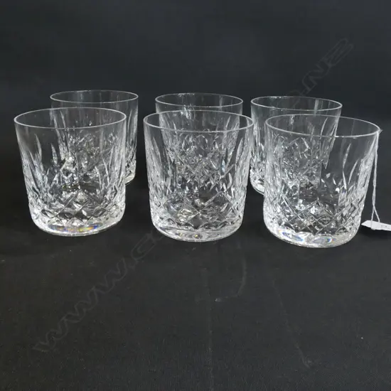 6 WATERFORD WHISKEY TUMBLERS, H.84mm