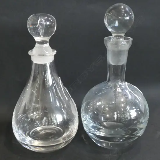 2 GLASS CRYSTAL DECANTERS