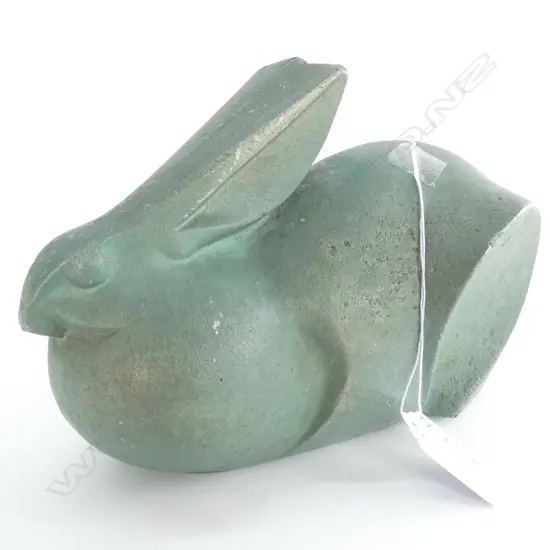 ART DECO METAL RABBIT GREEN PAINTED L.200mm