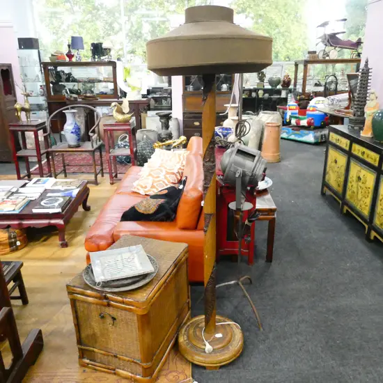 CARVED LARGE CHINESE FLOOR LAMP