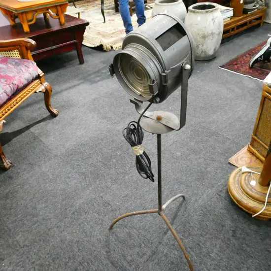VINTAGE INDUSTRIAL STUDIO LAMP 'A. E. CREMER PARIS' H. 1100MM