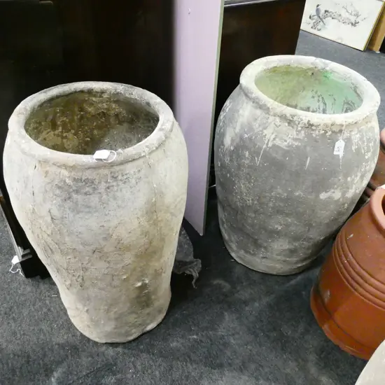 2 LARGE CERAMIC POTS BOTH AF H. 700MM