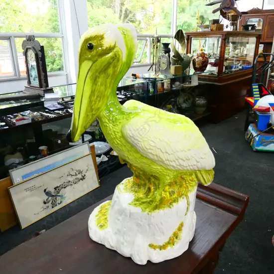 GREEN CERAMIC PELICAN H. 630MM