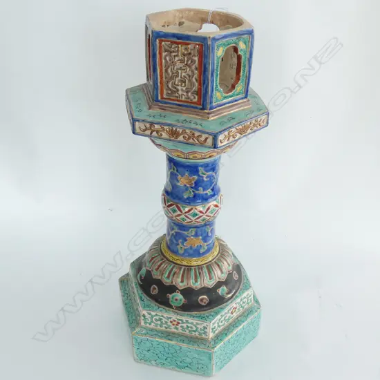 FAMILLE ROSE CANDLE HOLDER H. 420MM