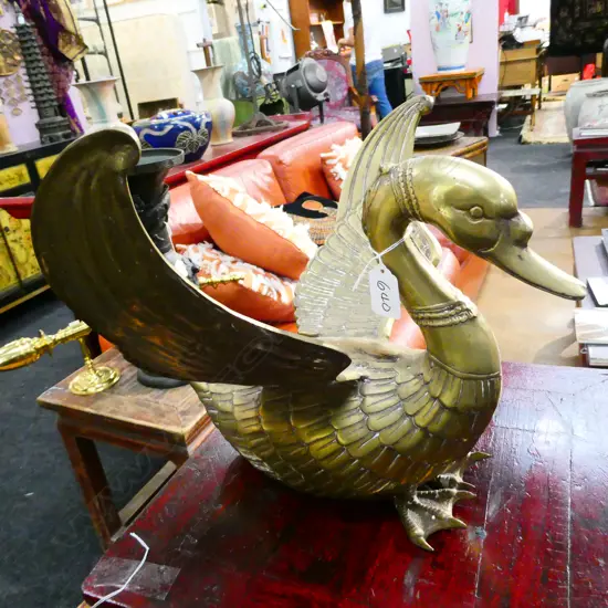 BRASS WINGED DUCK H. 300MM