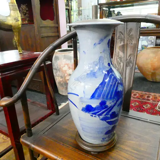 B/W UNWIRED LAMP (WOODEN BASE AF) H. 530MM