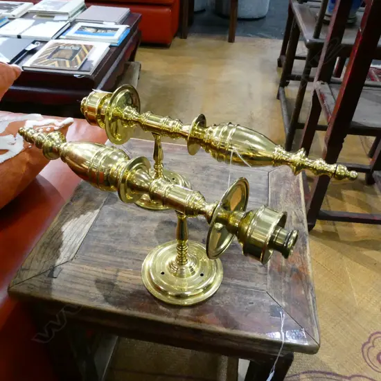 2 LARGE BRASS WALL SCONCES H 430 MM