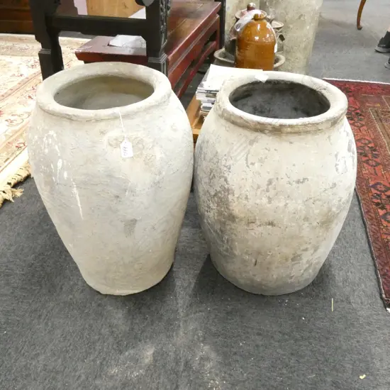 2 LARGE CERAMIC POTS ONE AF H. 590MM