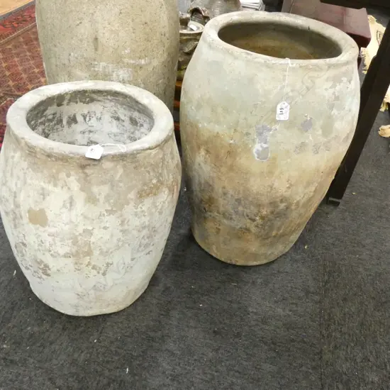 2 LARGE CERAMIC POTS ONE AF H. 590MM
