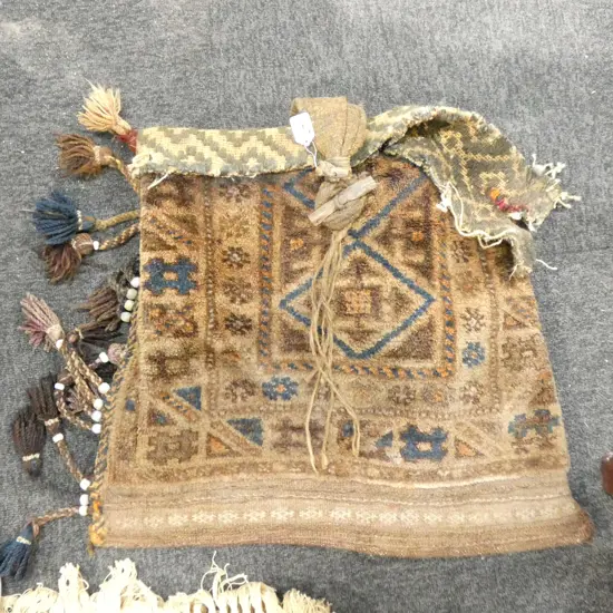 ALL WOOL HAND KNOTTED SADDLE BAG W. 590MM