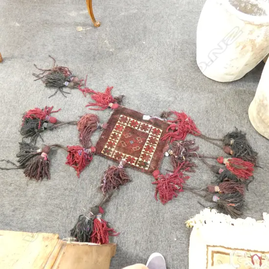 ALL WOOL HAND KNOTTED BAG WITH MANY TASSELS