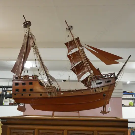 WOODEN GALLEON BOAT SHIP L.1200MM H. 1100MM