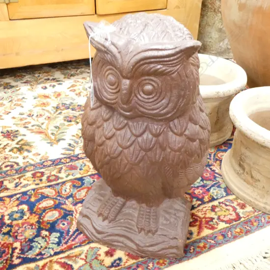 TERRACOTTA  OWL SCULPTURE, H.460mm