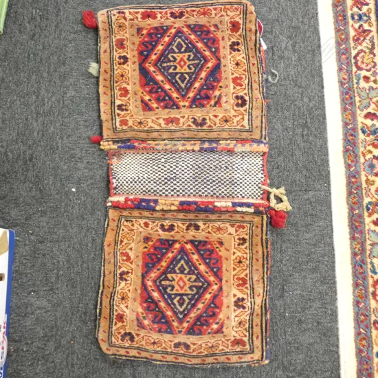 ALL WOOL HAND KNOTTED SADDLE BAG L. 840MM